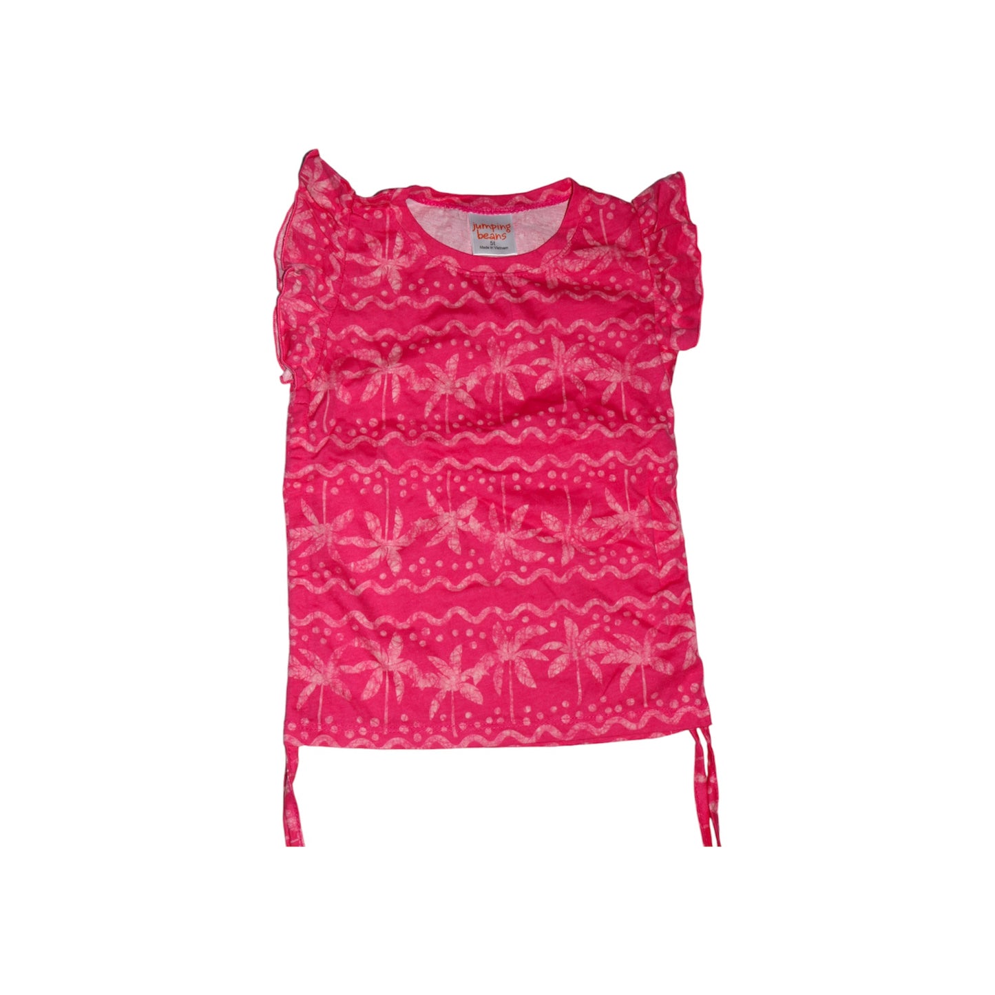 Tropical Palm Tree Ruched Top & Skorts - Pink