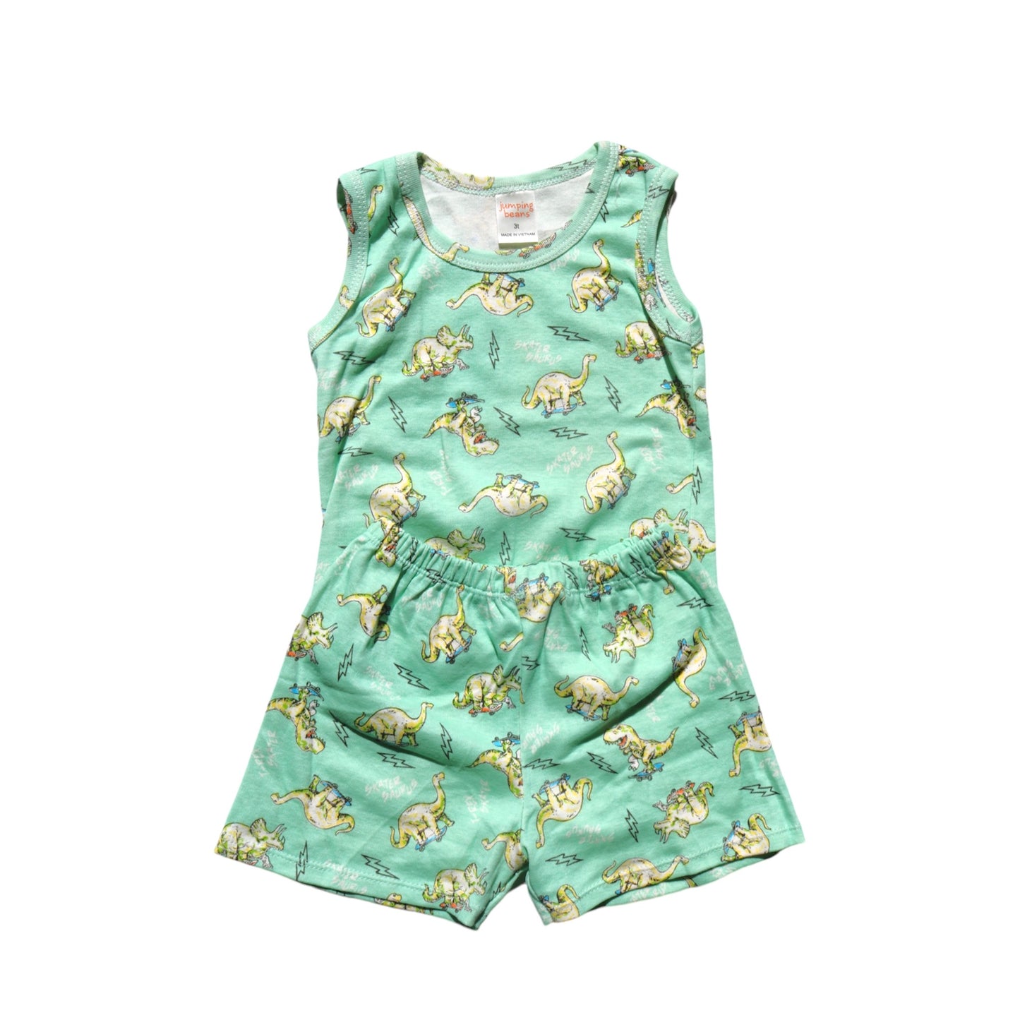 Skate-a-saurus Singlet & Shorts - Green