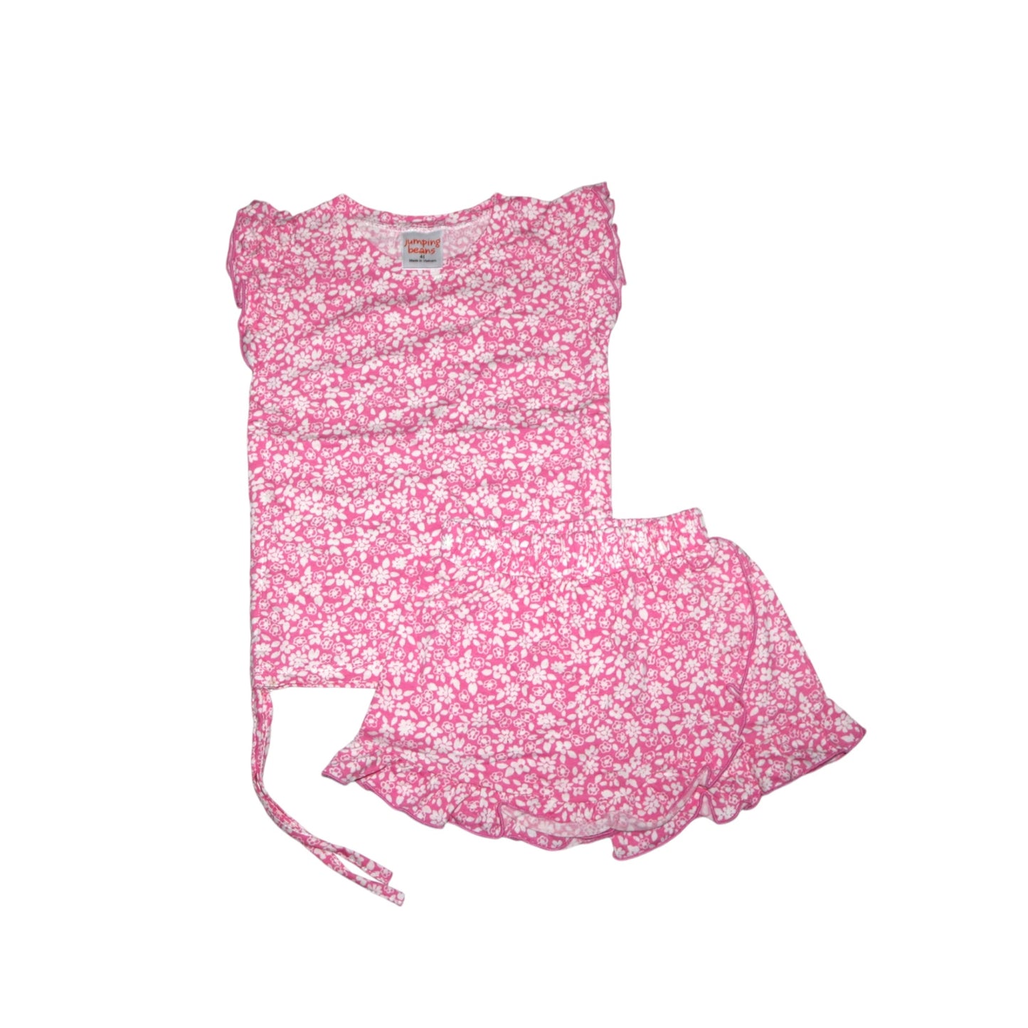 Blossoms Ruched Top & Skorts - Pink