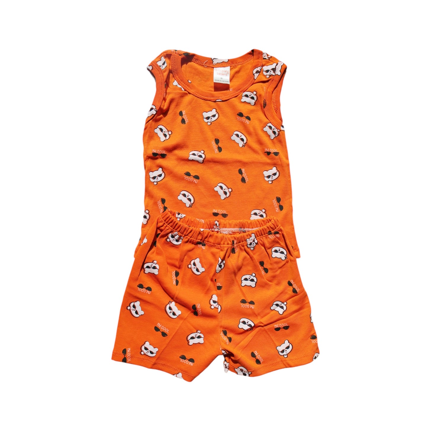 Cool Bears Singlet & Shorts - Orange