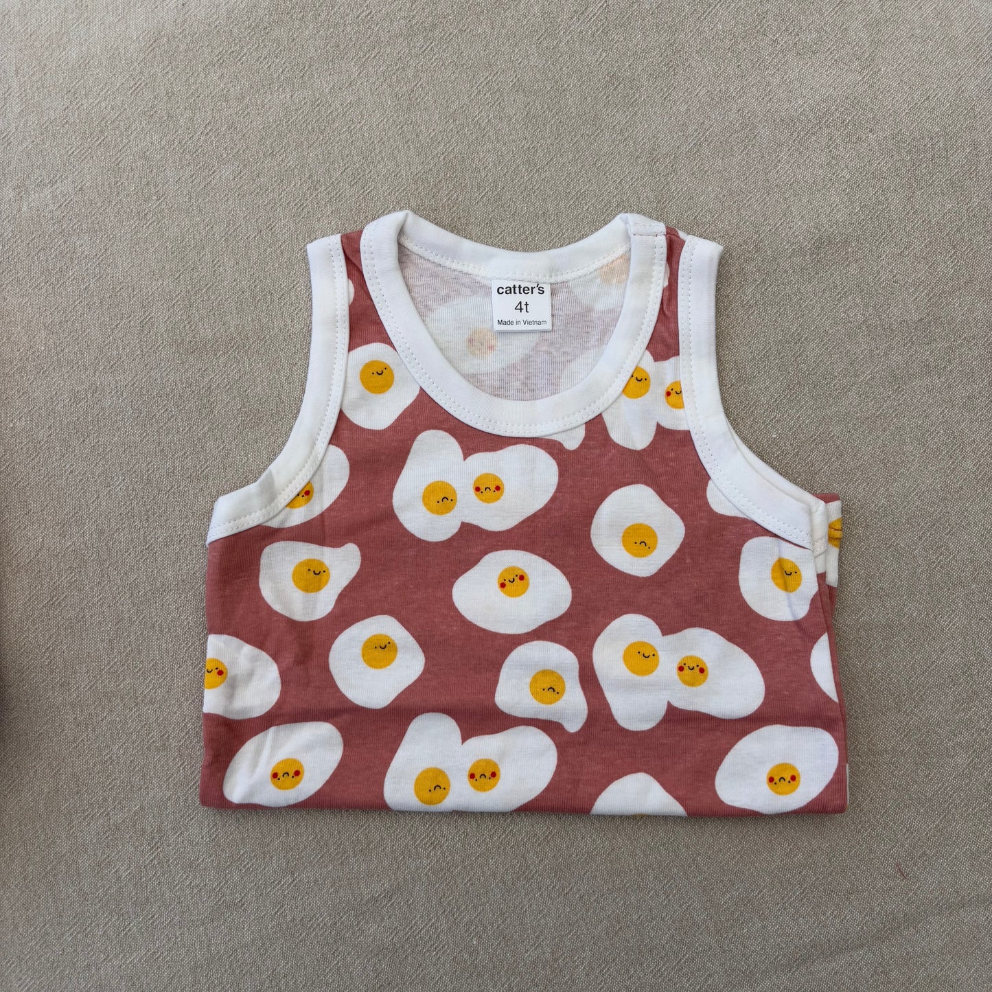 Fried Eggy Singlet & Shorts - Rosewood