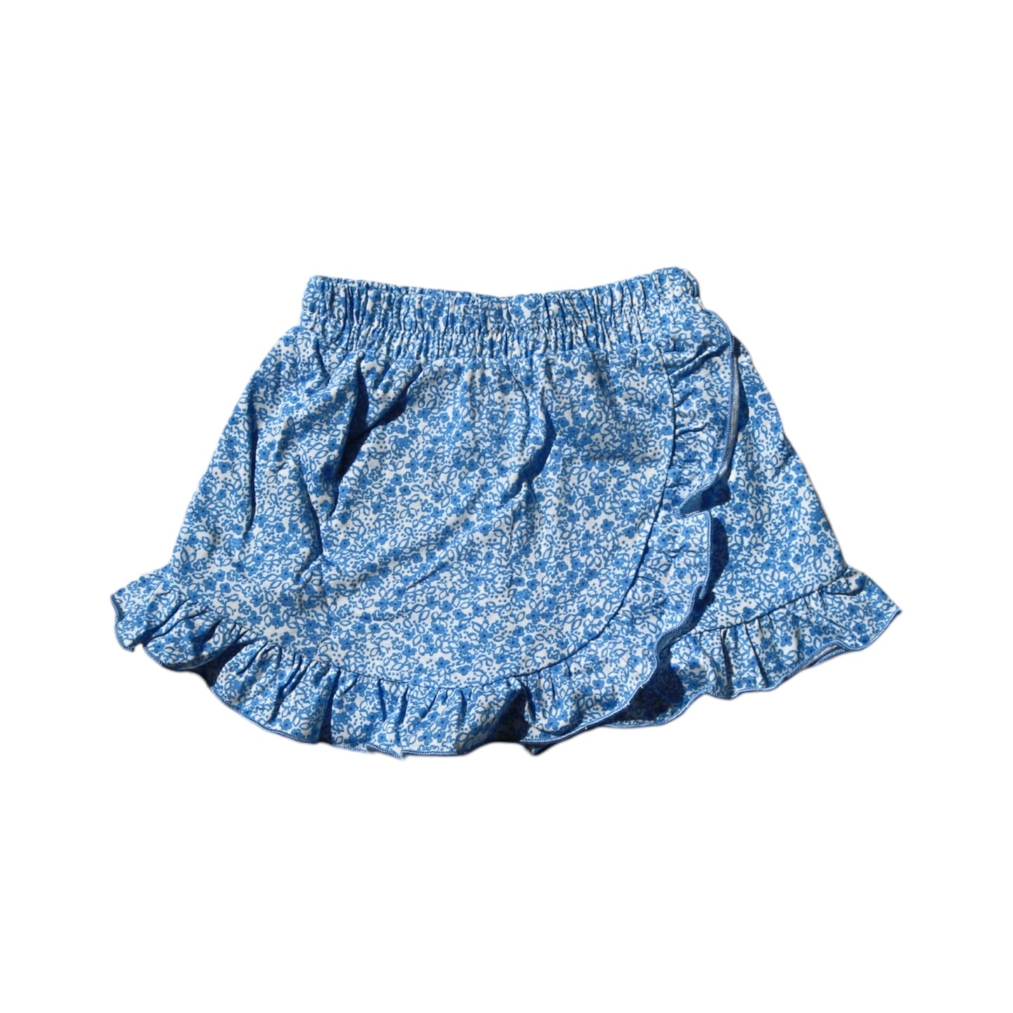 Mini Petals Ruched Top & Skorts - Blue