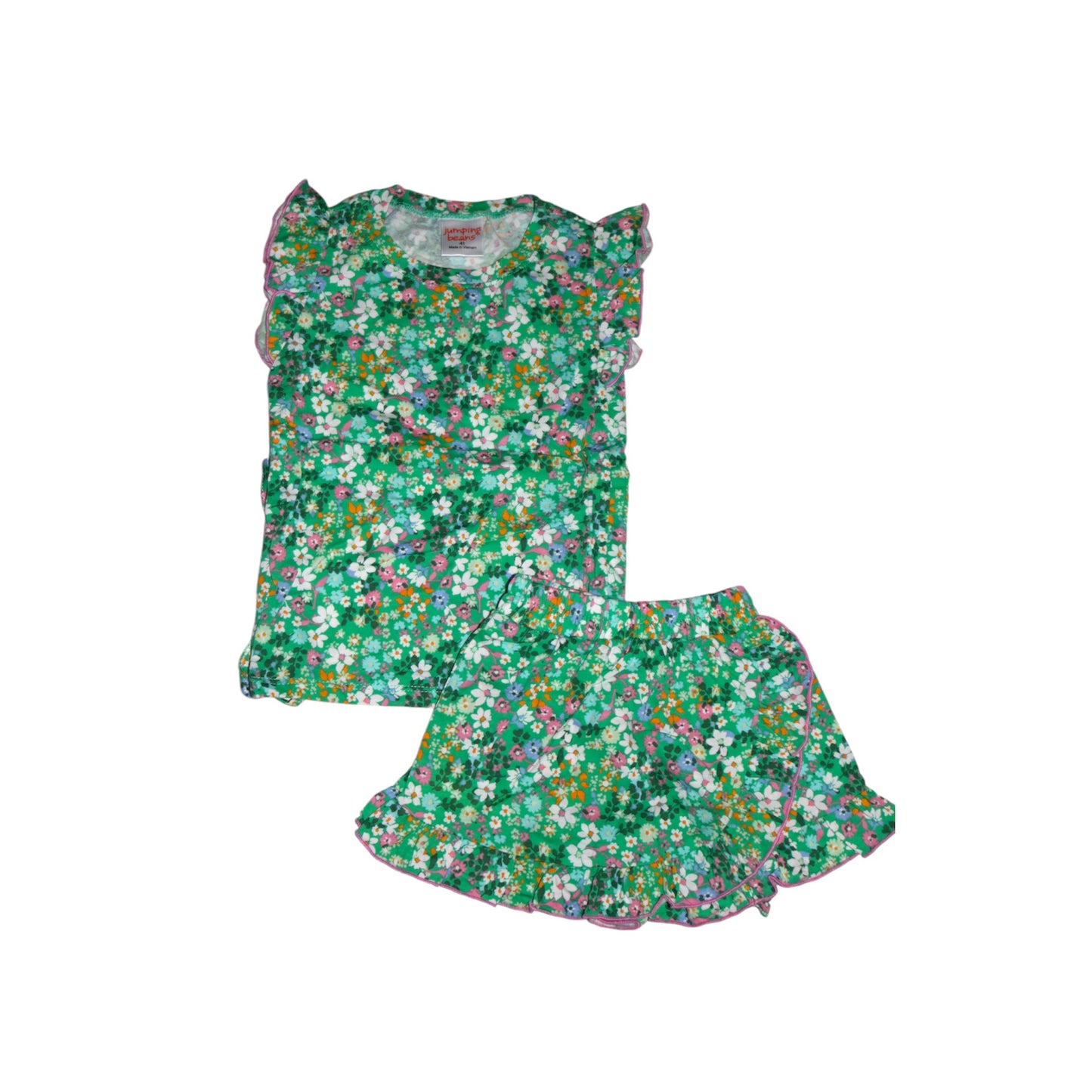 Blooming Garden Ruched Top & Skorts - Green