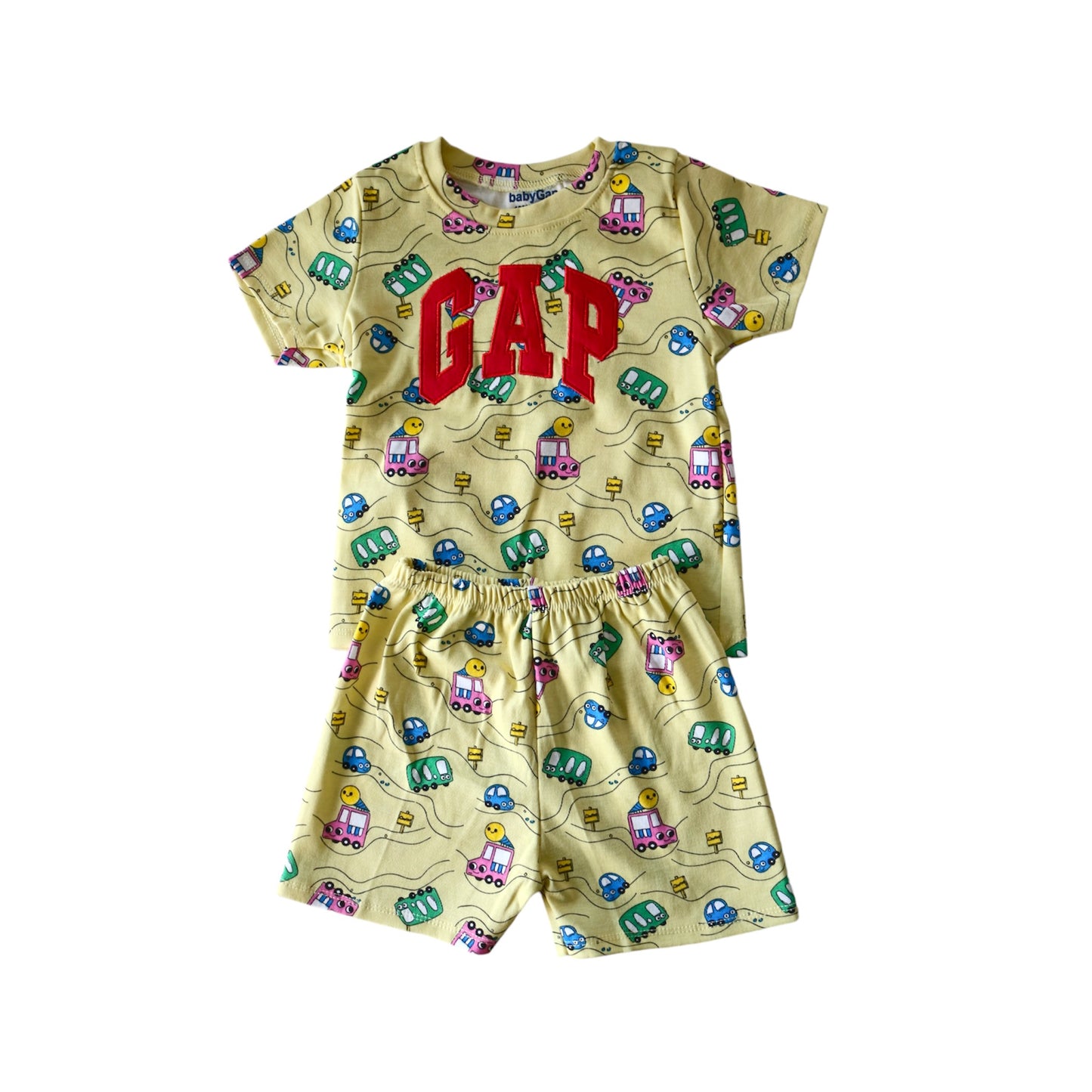 Groovy Cars T-Shirt & Shorts Set - Yellow