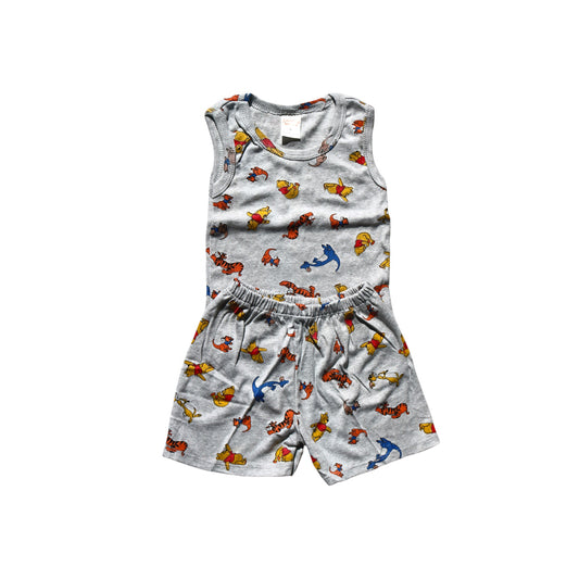 Pooh & Friends Singlet & Shorts Set - Grey