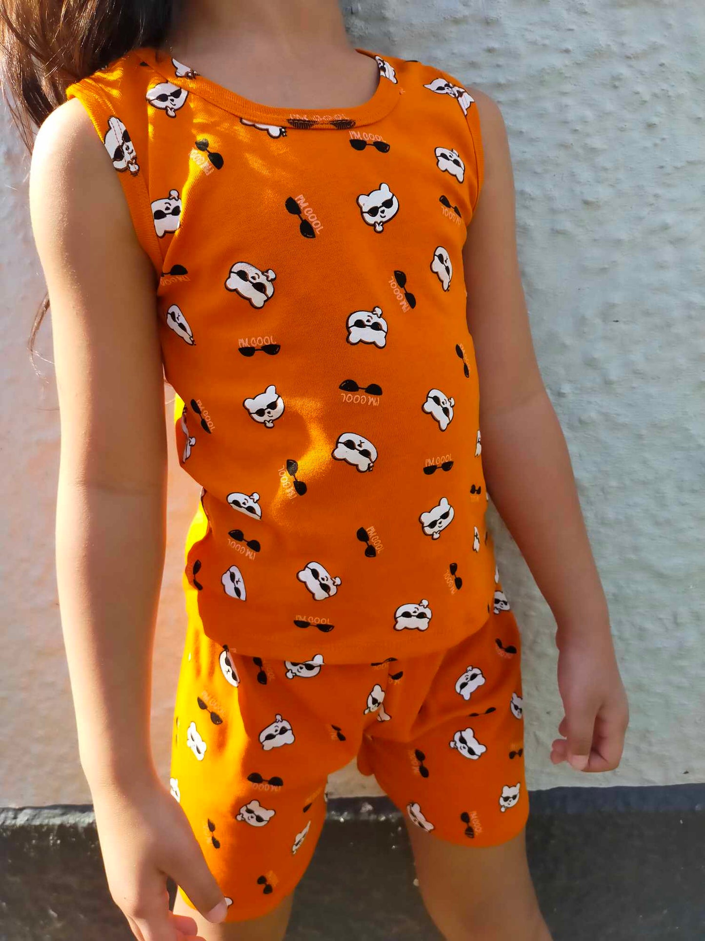 Cool Bears Singlet & Shorts - Orange