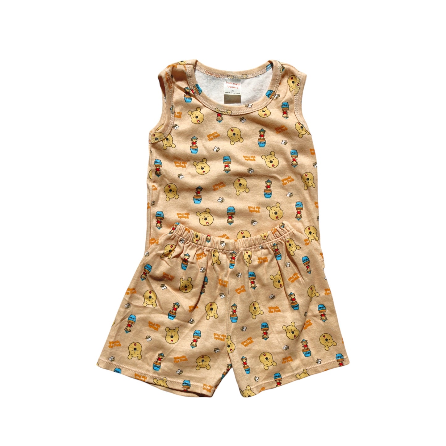 Winnie The Pooh Singlet & Shorts Set - Tan